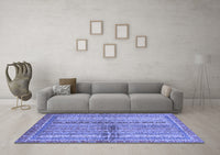 Machine Washable Oriental Blue Modern Rug, wshabs2631blu