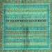 Square Oriental Turquoise Modern Rug, abs2631turq