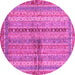 Round Oriental Pink Modern Rug, abs2631pnk