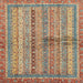 Square Machine Washable Abstract Chestnut Red Rug, wshabs2631