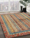 Abstract Chestnut Red Oriental Rug in Family Room, abs2631