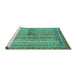 Sideview of Machine Washable Oriental Turquoise Modern Area Rugs, wshabs2631turq