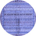 Round Oriental Blue Modern Rug, abs2631blu