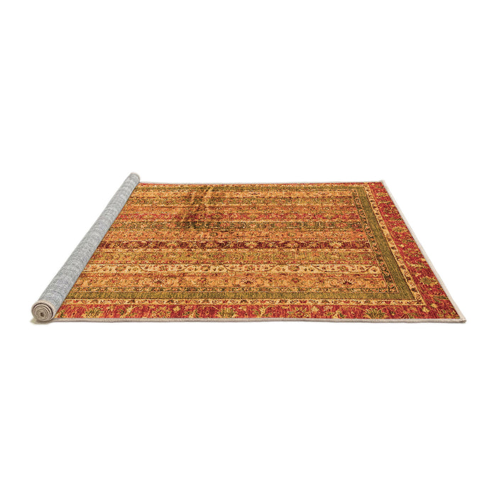Sideview of Machine Washable Oriental Orange Modern Area Rugs, wshabs2631org