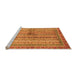 Sideview of Machine Washable Oriental Orange Modern Area Rugs, wshabs2631org