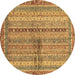 Round Oriental Brown Modern Rug, abs2631brn