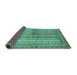 Sideview of Oriental Turquoise Modern Rug, abs2631turq