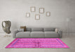 Machine Washable Oriental Pink Modern Rug in a Living Room, wshabs2631pnk