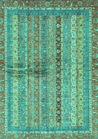 Oriental Turquoise Modern Rug, abs2631turq