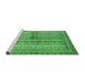 Sideview of Machine Washable Oriental Emerald Green Modern Area Rugs, wshabs2631emgrn