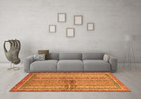 Machine Washable Oriental Orange Modern Rug, wshabs2631org