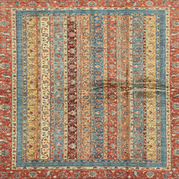 Square Abstract Chestnut Red Oriental Rug, abs2631