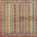 Square Abstract Chestnut Red Oriental Rug, abs2631