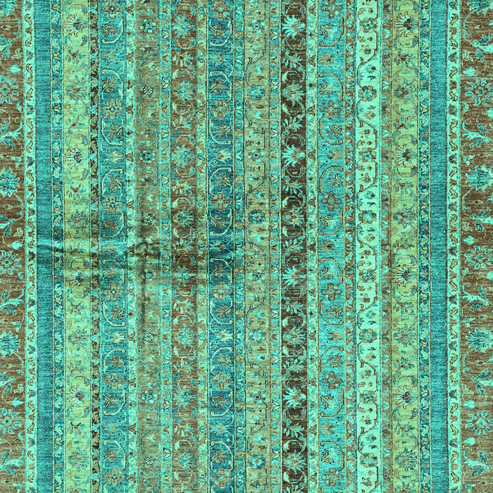 Machine Washable Oriental Turquoise Modern Area Rugs, wshabs2631turq