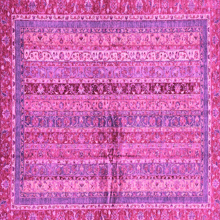 Square Machine Washable Oriental Pink Modern Rug, wshabs2631pnk