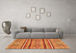 Machine Washable Oriental Orange Modern Area Rugs in a Living Room, wshabs2632org