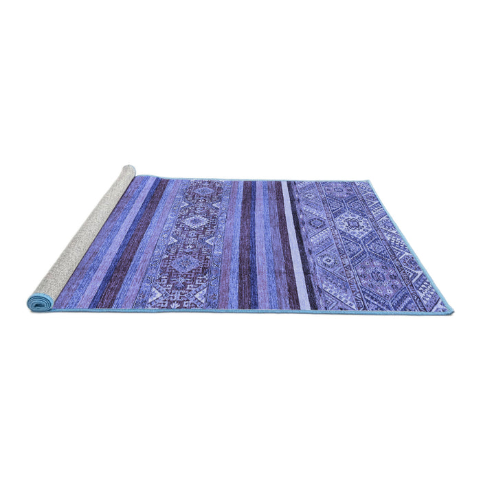 Sideview of Machine Washable Oriental Blue Modern Rug, wshabs2632blu