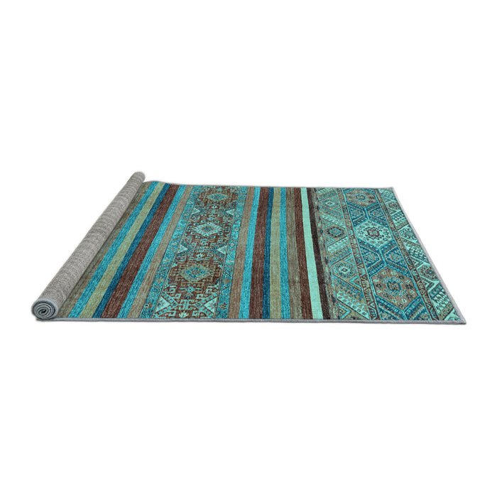 Sideview of Machine Washable Oriental Light Blue Modern Rug, wshabs2632lblu
