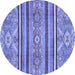 Round Oriental Blue Modern Rug, abs2632blu