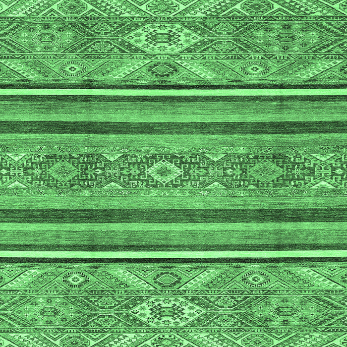 Square Machine Washable Oriental Emerald Green Modern Area Rugs, wshabs2632emgrn