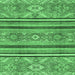 Square Machine Washable Oriental Emerald Green Modern Area Rugs, wshabs2632emgrn