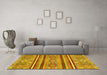 Machine Washable Oriental Yellow Modern Rug in a Living Room, wshabs2632yw