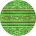 Round Oriental Green Modern Rug, abs2632grn