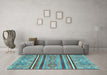 Machine Washable Oriental Light Blue Modern Rug in a Living Room, wshabs2632lblu