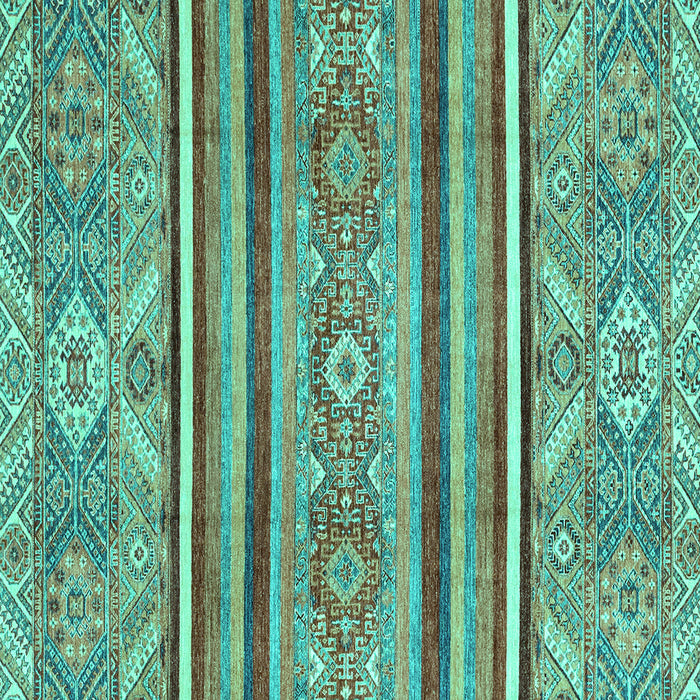 Square Machine Washable Oriental Turquoise Modern Area Rugs, wshabs2632turq