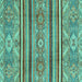 Square Machine Washable Oriental Turquoise Modern Area Rugs, wshabs2632turq
