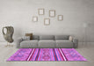 Machine Washable Oriental Purple Modern Area Rugs in a Living Room, wshabs2632pur