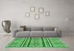 Machine Washable Oriental Emerald Green Modern Area Rugs in a Living Room,, wshabs2632emgrn