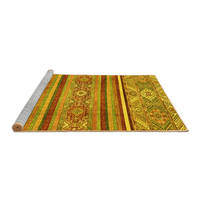 Sideview of Machine Washable Oriental Yellow Modern Rug, wshabs2632yw