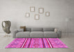 Machine Washable Oriental Pink Modern Rug in a Living Room, wshabs2632pnk