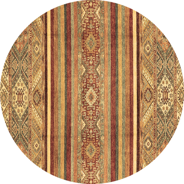 Round Oriental Brown Modern Rug, abs2632brn