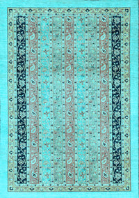 Oriental Light Blue Modern Rug, abs2633lblu