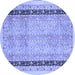 Round Oriental Blue Modern Rug, abs2633blu