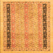 Square Machine Washable Oriental Orange Modern Area Rugs, wshabs2633org