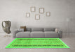 Machine Washable Oriental Green Modern Area Rugs in a Living Room,, wshabs2633grn