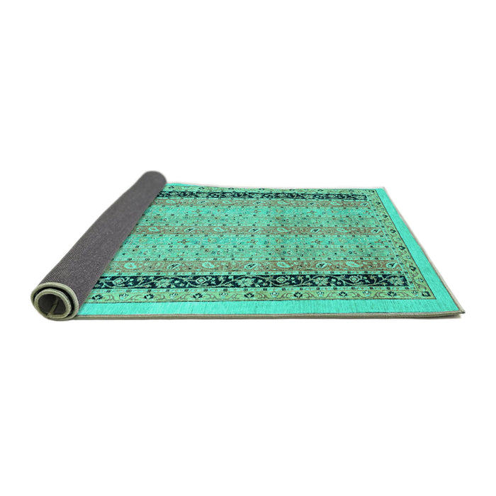 Sideview of Oriental Turquoise Modern Rug, abs2633turq