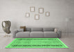 Machine Washable Oriental Emerald Green Modern Area Rugs in a Living Room,, wshabs2633emgrn
