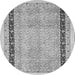 Round Oriental Gray Modern Rug, abs2633gry