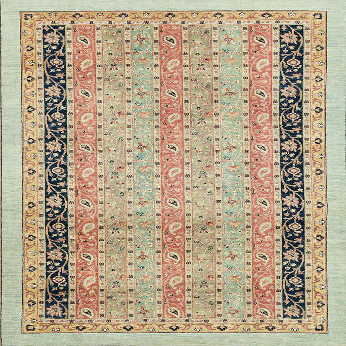 Square Abstract Brown Oriental Rug, abs2633