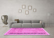 Machine Washable Oriental Pink Modern Rug in a Living Room, wshabs2633pnk