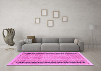 Machine Washable Oriental Pink Modern Rug, wshabs2633pnk