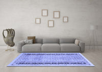 Machine Washable Oriental Blue Modern Rug, wshabs2633blu