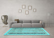 Machine Washable Oriental Light Blue Modern Rug in a Living Room, wshabs2633lblu