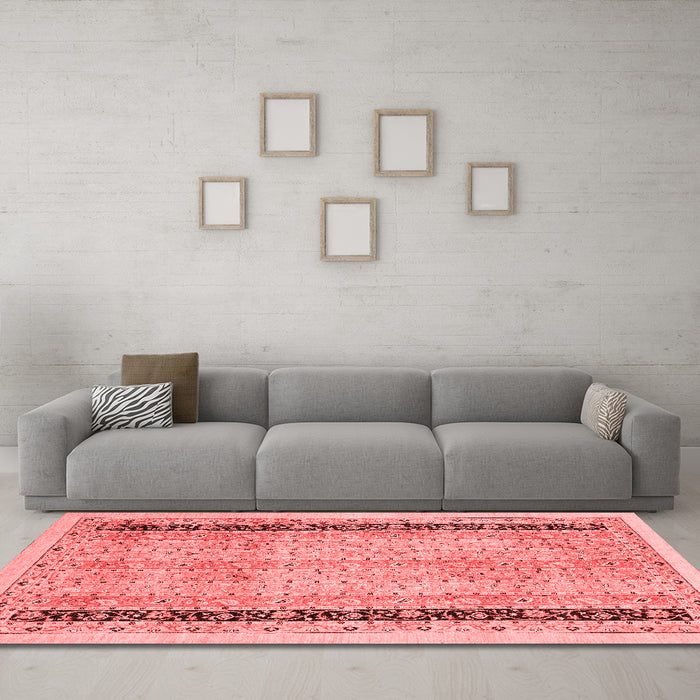 Modern Red Washable Rugs