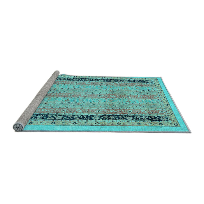Sideview of Machine Washable Oriental Light Blue Modern Rug, wshabs2633lblu