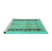 Sideview of Machine Washable Oriental Turquoise Modern Area Rugs, wshabs2633turq